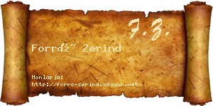 Forró Zerind névjegykártya